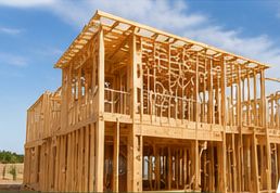 Wood framing of a new two-story home